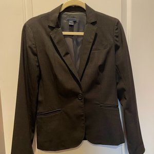 J.Crew Sz. 8 Charcoal Grey Lightweight Wool 1-Button Blazer